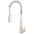 Olympia Single Handle Pre-Rinse Spring Pull-Down Kitchen Faucet in PVD Brushed Nickel K-5070-BN